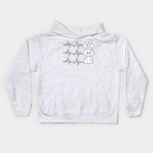 Heartbeat Controllers Kids Hoodie by Gamers Gear